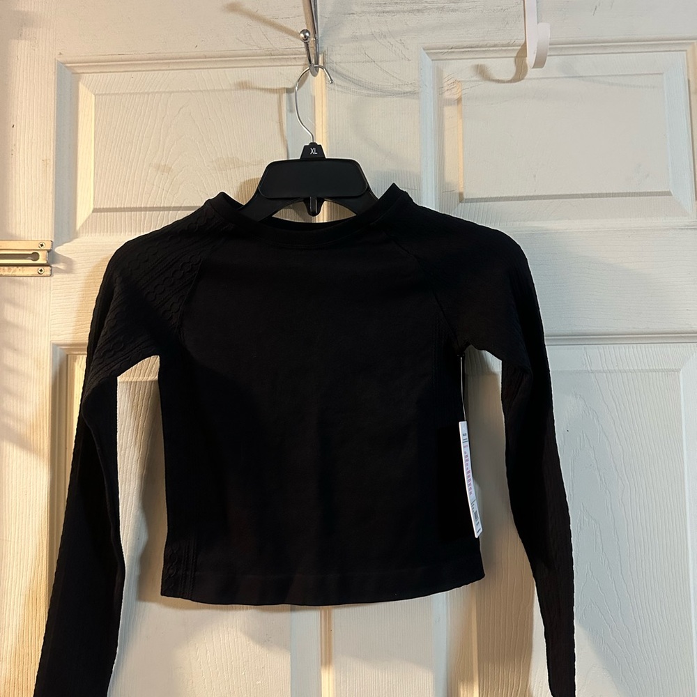 YOGALICIOUS GIRLS SEAMLESS STARLA LONG SLEEVE: BLACK: NEW WITH TAGS: SIZE L (12)